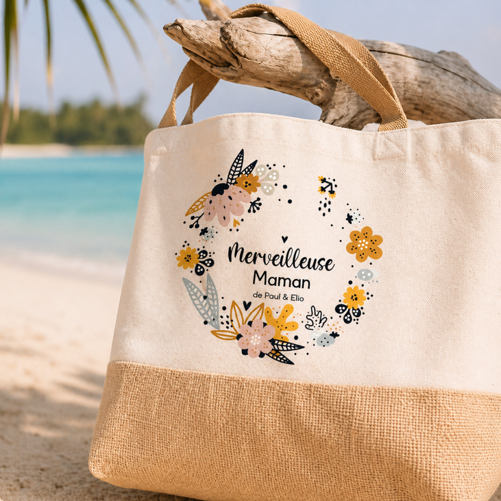 Tote bag personnalisé maman avec message, idée cadeau pratique et original fête des mères
